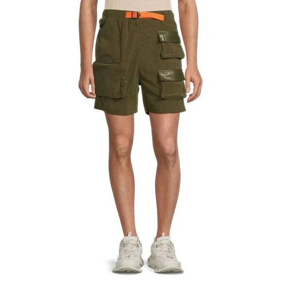 Reason Corduroy Cargo Shorts Men’s XL Olive Green Utility Pull-On - Picture 8 of 8